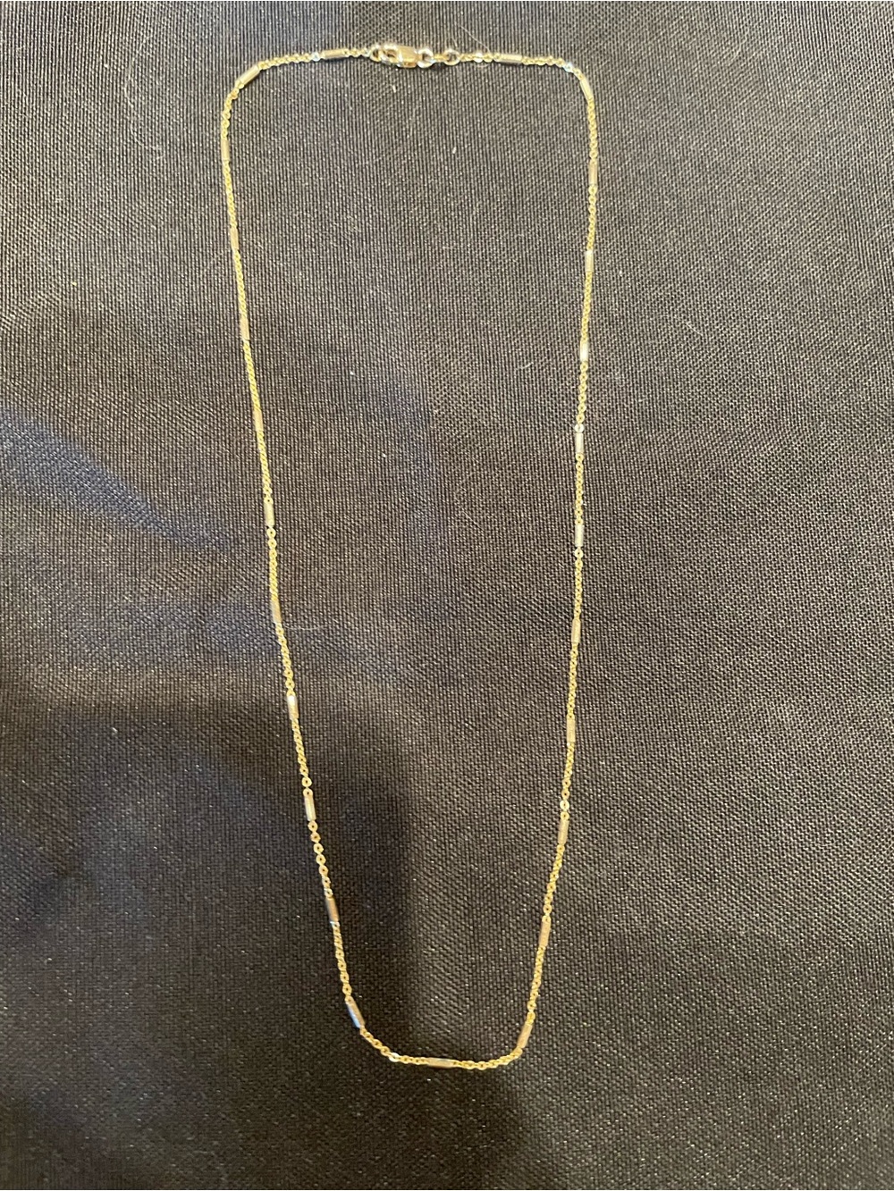 14K Gold Bar Station Chain Necklace - 18β 3gm wt